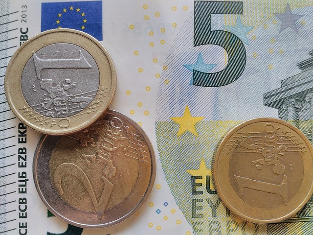 detail eurobankovky a mincí